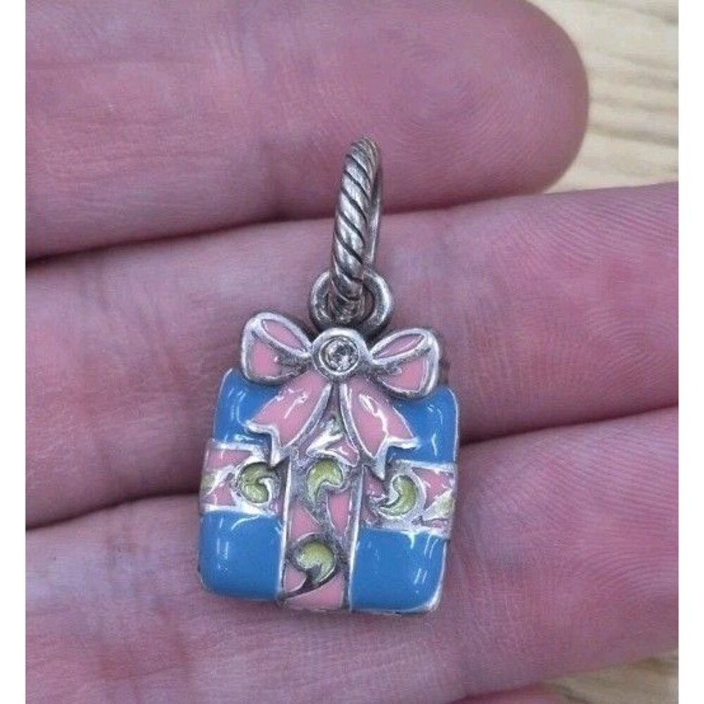 Brighton Charm Gift Box Enamel Blue Pink